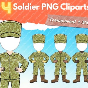 4 Faceless Cute Soldier PNG Template, Soldier Clipart, nursery decor, PNG Sublimation, Veteran Day, Instant Download, boy birthday decor DIY