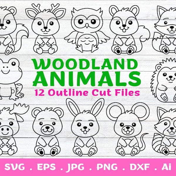 Woodland Animals Svg - Etsy