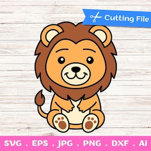 File tagliati SVG Baby Lion a strati per Cricut e Silhouette, File tagliati Leone, Camicia Baby Shower, Animali Safari, cuccioli di animali in formato SVG, clipart Leone