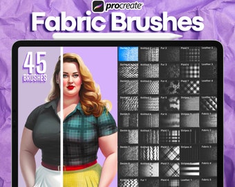 Procreate fabric brushes , Procreate fabric texture brushes , Procreate Clothes Brushes , Procreate pattern brushes , Textile brushes