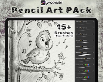 Más de 15 pinceles para bocetos a lápiz de Procreate, pinceles para carboncillo, conjunto de pinceles para bocetos de Procreate, eclosión, dibujo de Procreate. Pinceles para lápices Procreate