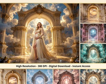 36 Cloud Arch Backdrops, Maternity Photography Overlays Digital Photography Backgrounds, Portrait Photography Photoshop Overlays, Photo Edit