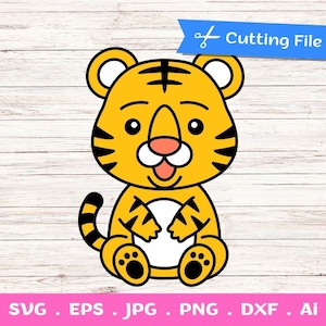 Layered Baby Tiger SVG cut files for Cricut and Silhouette, Tiger cut File, baby animal, Baby Shower Shirt, Safari Animal svg, Tiger clipart