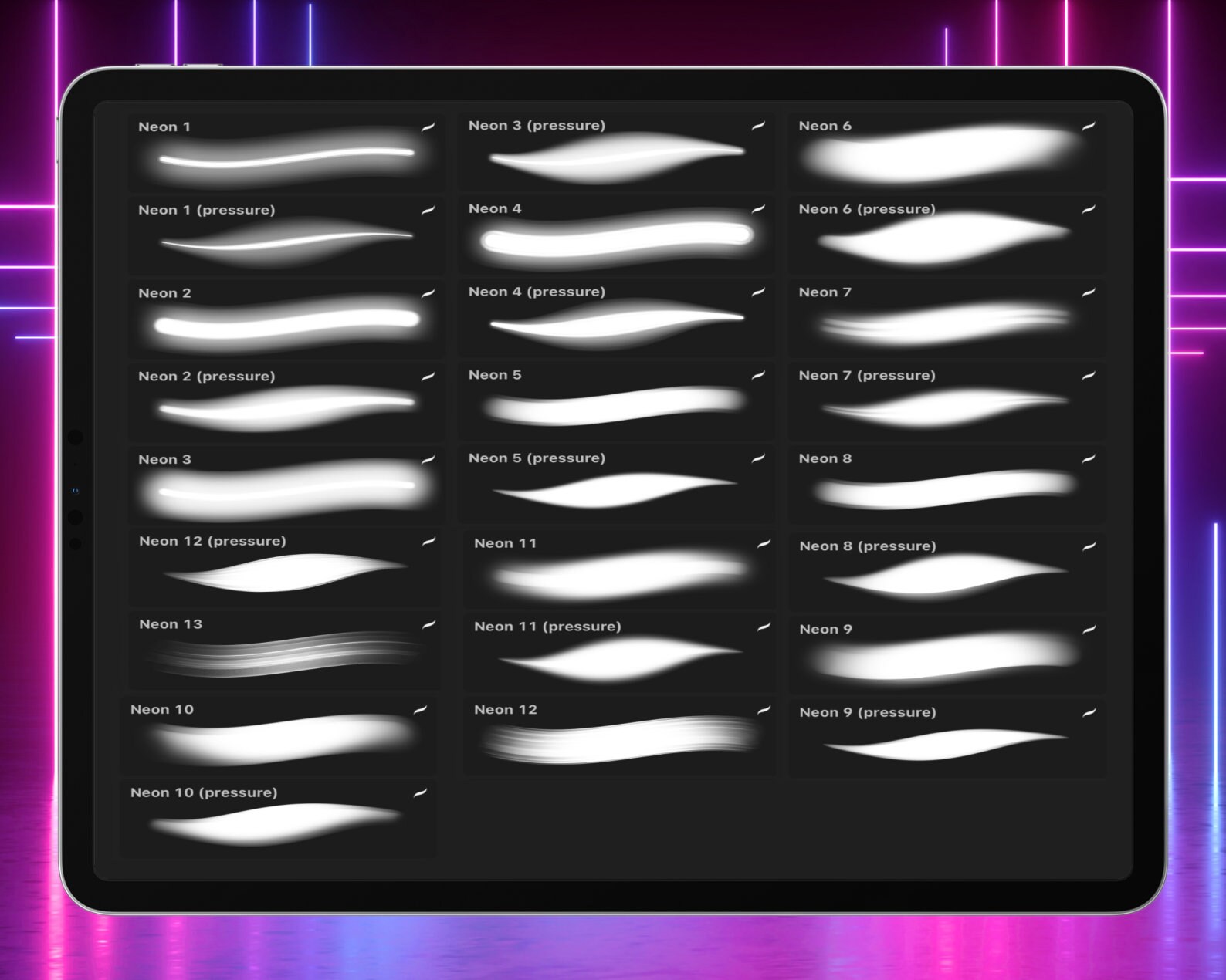 Procreate Neon Brushes , Procreate Brush Set With Neon Effect , Neon ...