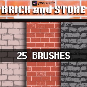 HD Seamless Brick Procreate Texture Brushes , Texture brushes , Procreate stamps , interior design brushes , Procreate texture brushes