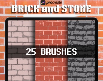 HD Seamless Brick Procreate Texture Brushes , Texture brushes , Procreate stamps , interior design brushes , Procreate texture brushes