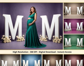 36 Maternity MOM Backdrops, Pregnancy Portrait Backgrounds, Maternity Photography Props, Digital Studio Backdrops, Photoshop Overlays