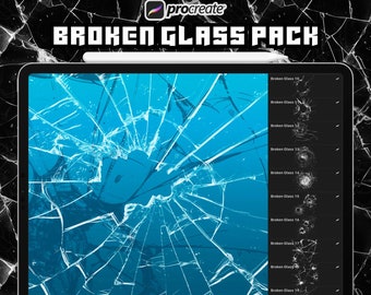 Broken Glass Brushes for Procreate, Shattered Glass Brush, Broken Window, broken glass texture, Glass Stamp, Cracked Glass, Digital Download
