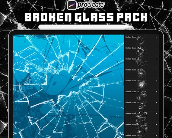 Broken Glass Brushes for Procreate, Shattered Glass Brush, Broken Window, broken glass texture, Glass Stamp, Cracked Glass, Digital Download