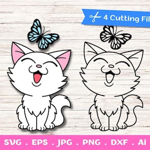 Cute Cat SVG cut files for Cricut and Silhouette - Peeking Cat Svg , kitten svg and clipart - svg, png, dxf, Sublimation Designs Downloads