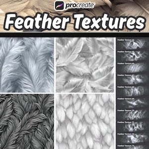 100+ Seamless Procreate Feather Textures, Bird Feather Texture Brushes, Feather Fur Brush, Procreate Feather Patterns, Digital Download