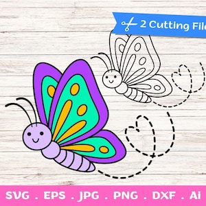 Contour et couches de papillons SVG coupe des fichiers pour Cricut et Silhouette, svg, png, jpg, fichier de coupe papillon, clipart papillon, papillons Svg
