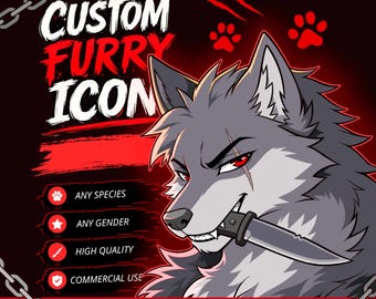 Custom Fursona Icon, Furry Profile Picture Commission, Anthro Character Portrait, Furry Avatar, Furry Headshot, Anime PFP, Discord & Twitch