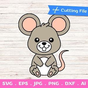 Layered Baby Mouse SVG cut files for Cricut and Silhouette - Baby Forest Woodland Animal Clipart PNG, Woodland Animals Svg, Mouse clipart
