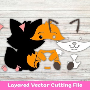 Baby Fox Layered SVG Cut File for Cricut and Silhouette - Forest Animal ...