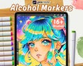 Alcohol Markers for Procreate Brushes ipad, Procreate Copic Brushes, Procreate fineliner brushes, texture brushes, Procreate color palette