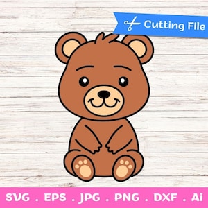 Baby Bear Layered SVG cut file for Cricut Silhouette - svg, png, dxf files included - woodland animals svg - Bear clipart,  Baby Animal SVG