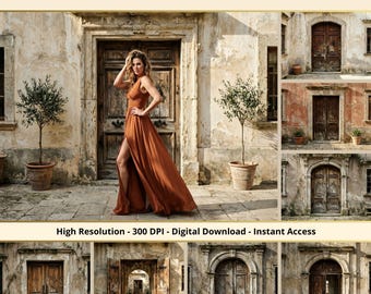 36 Distressed Door Backdrops, Vintage Door Backgrounds, Old World Portrait Photography, Photoshop Composite, Photoshop Overlays, Photo edit