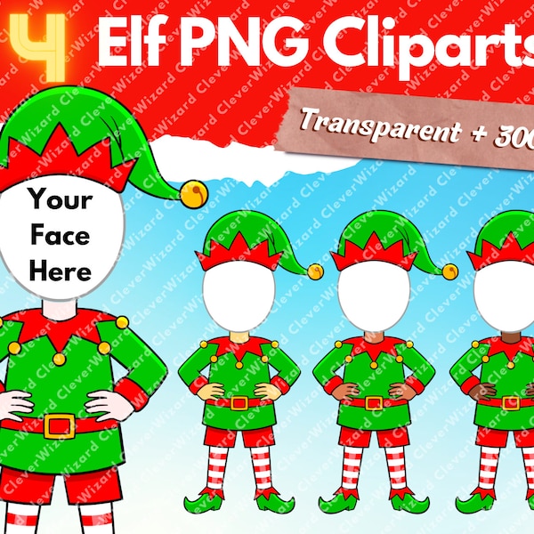 Faceless Male Elf PNG to Add your photo , digital download , PNG for Sublimation Printing Art , Christmas Elf Clipart , Printable Artwork