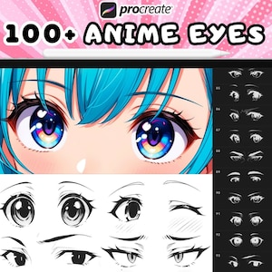100+ Procreate Manga Eyes Stamps, Procreate Anime Eyes Stamps, Procreate Anime Brushes, Procreate Manga Brushset, Procreate Manga Stamps