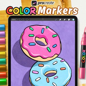 Paint Markers for Procreate brushes, Acrylic Markers, Procreate paint Brushes, color palettes, paint pens for Procreate, Texture Brushes