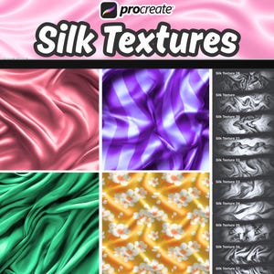 100 Procreate Silk Texture Brushes, Realistic Fabric Brushes for Procreate, Silk Patterns, Textile texture brushes, procreate fabric texture