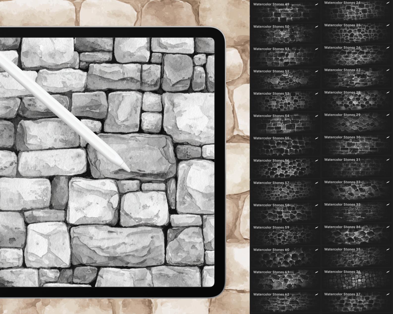 Procreate Draw Stone 80+ Procreate Watercolor Stone Textures, Stone Texture Procreate ...
