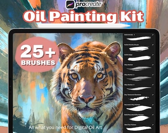 Realistic Oil Painting Procreate Brushes , Oil Painting Kit for Procreate , Oil Brushes , Abstract Oil BrushSet Procreate , Acrylic Impasto