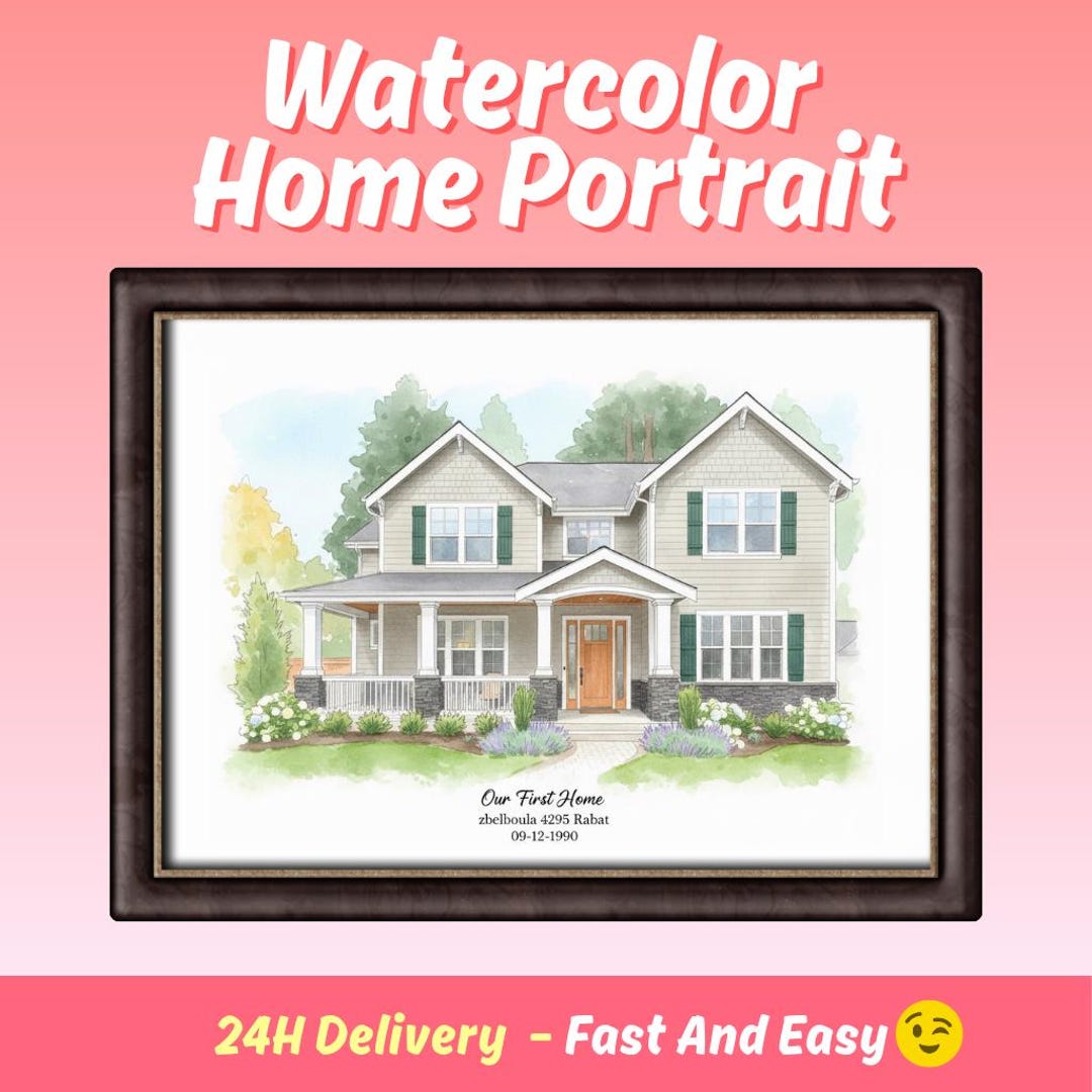 Custom Watercolor Home Portrait, Custom House Painting, Housewarming ...