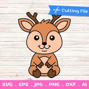 Baby Deer Layered SVG cut file - svg, png, dxf, eps for cricut, silhouette, Toddler svg, tshirt design, scrapbooking, Forest Woodland Animal