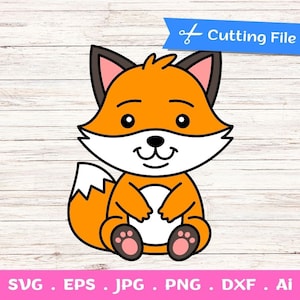 Baby Fox Layered SVG cut file for Cricut and Silhouette - Forest Animal Svg , Fox Dxf , Fox Svg , Cute Woodland Animals, forest animals svg
