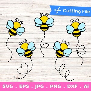 5 Layered Bee SVG cut files for Cricut and Silhouette, Honeybee SVG, heart Bee Path, queen bee svg, bee Clipart, bumble bee, Bee Png Clipart