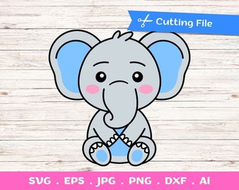 Layered Baby Elephant SVG cut files for Cricut and Silhouette, Elephant cut Files, Elephant Baby Shower Shirt, Baby girl, baby boy cut file