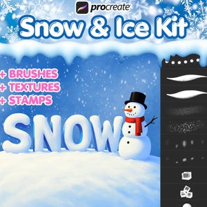 Procreate snow brushes , Procreate Christmas brushes , Procreate snowflake brushes , winter brushes , procreate snow textures , snow stamps