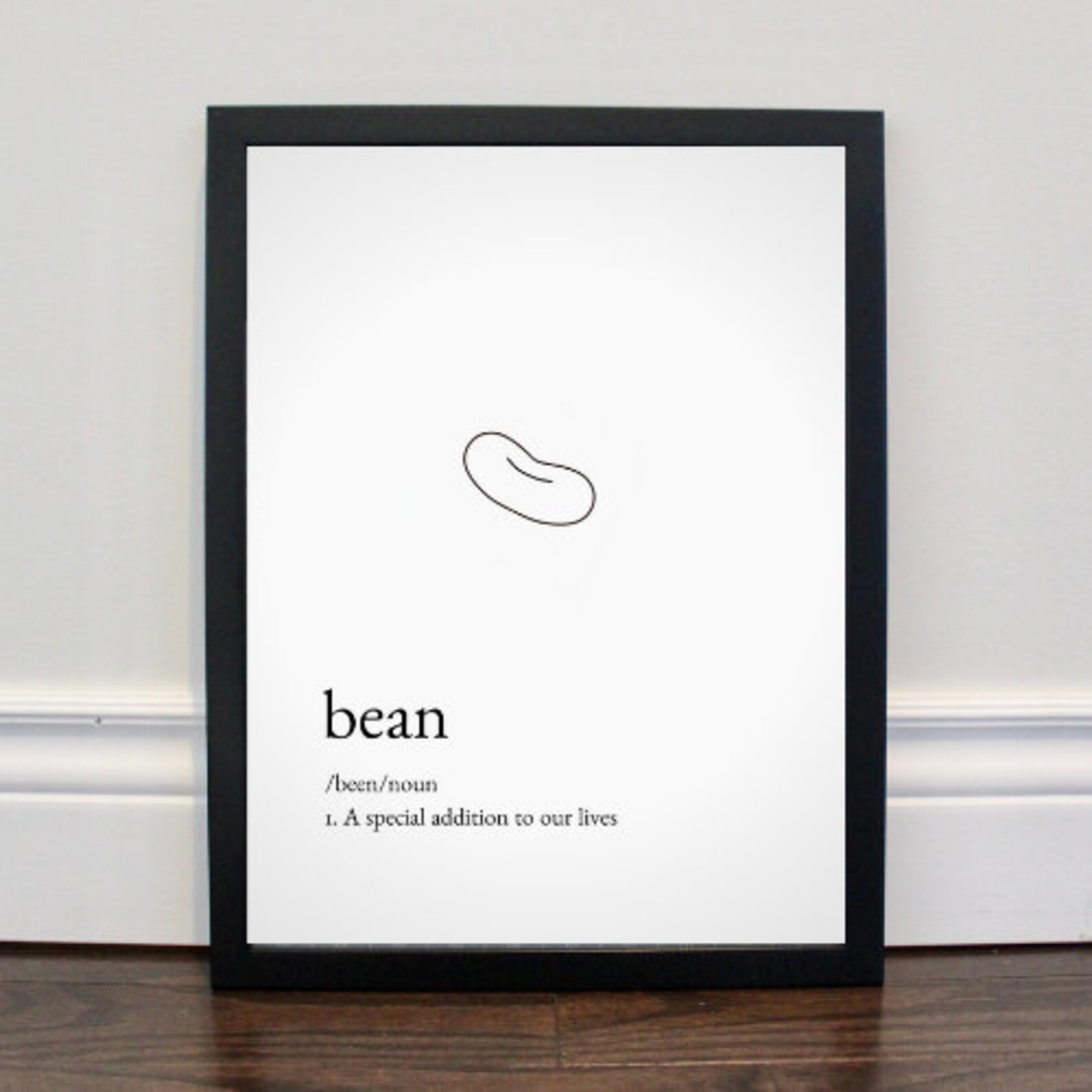 Bean Definition Digital Nursery Print Etsy