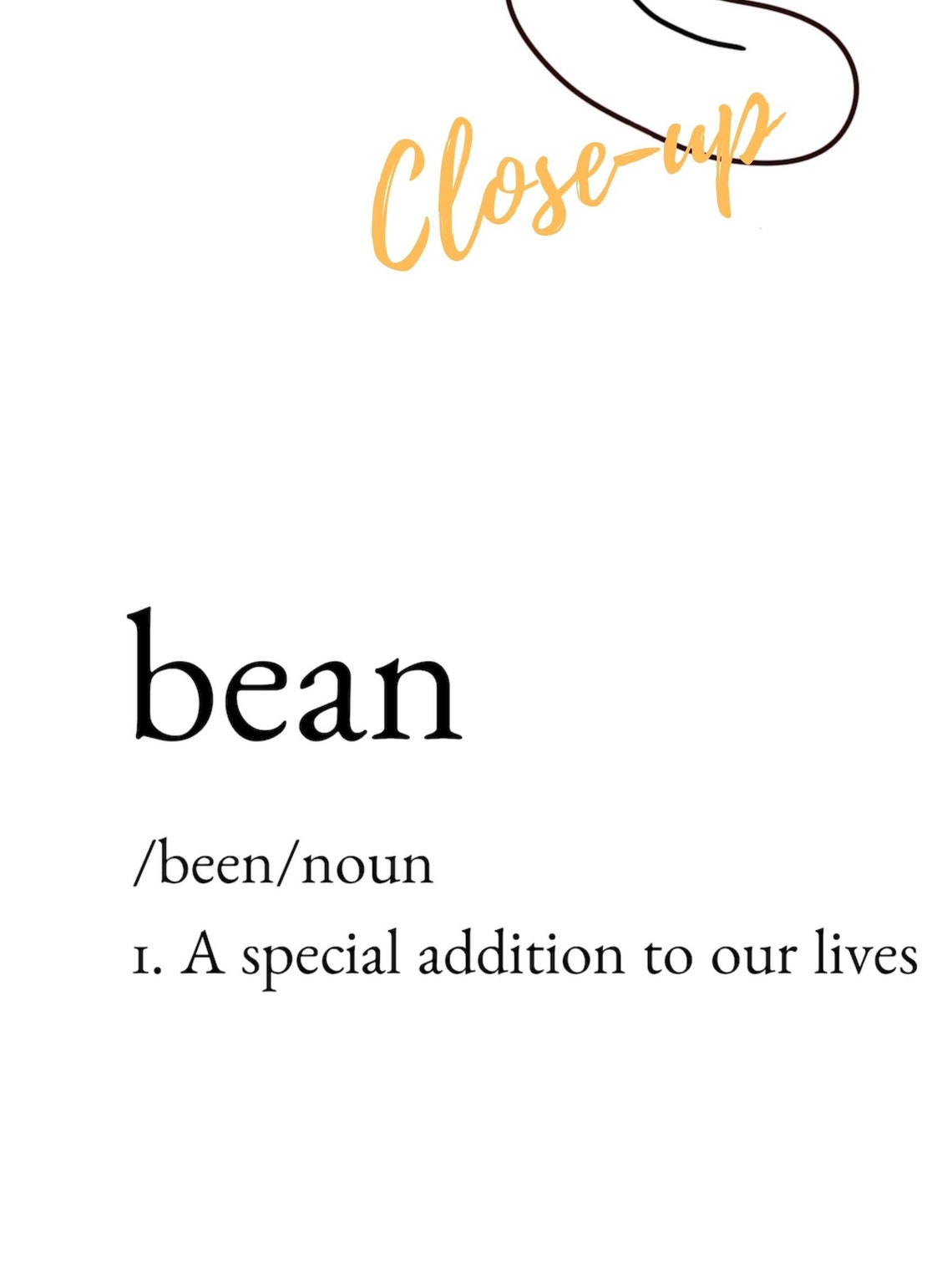 Bean Definition Digital Nursery Print Etsy