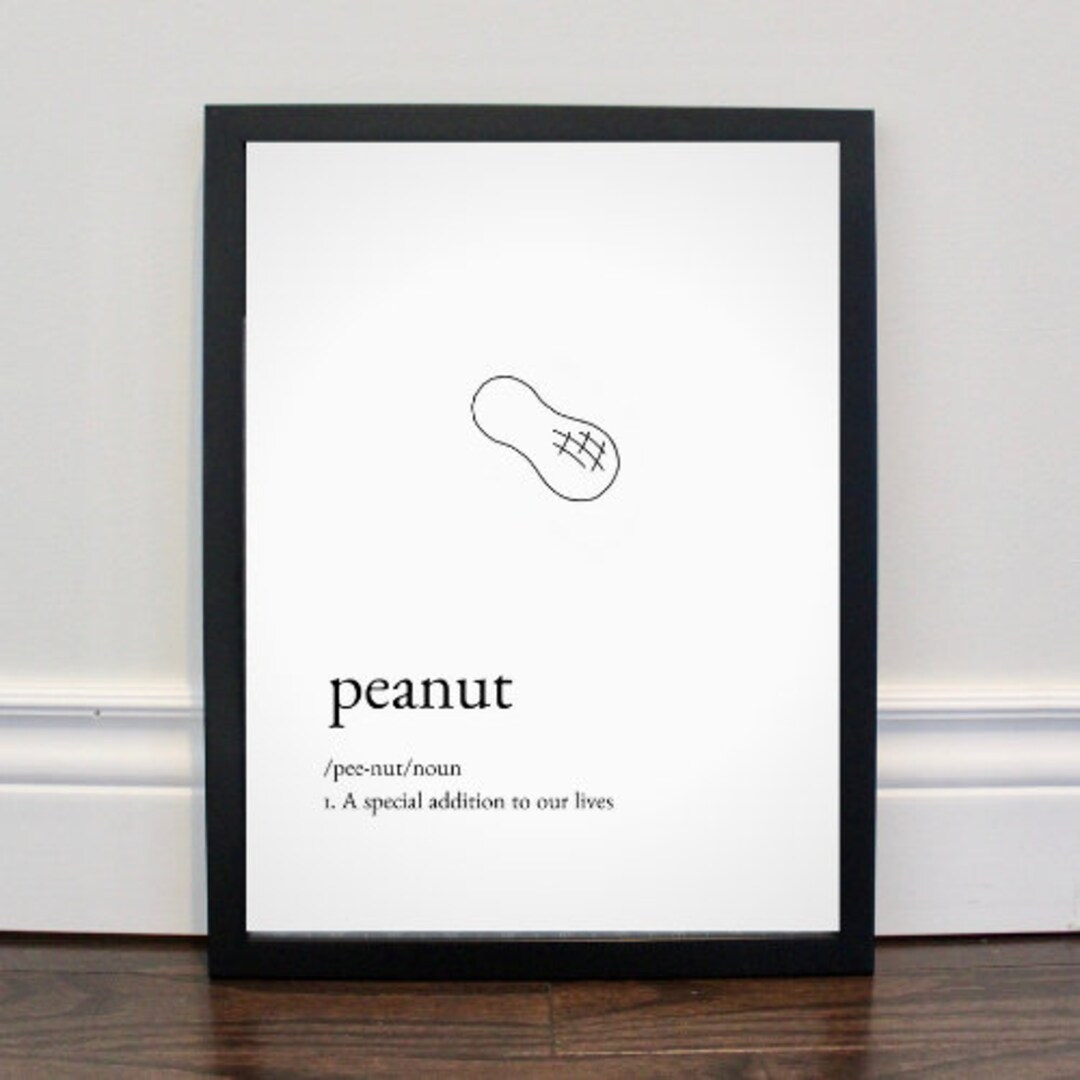 Peanut Definition Digital Nursery Print Etsy