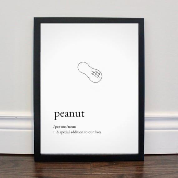 Peanut definition digital nursery print Etsy