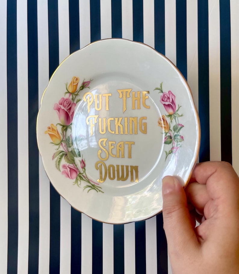 Rude Kitsch Plate: "Put The Fucking Seat Down" - Vinyl Accent image 5