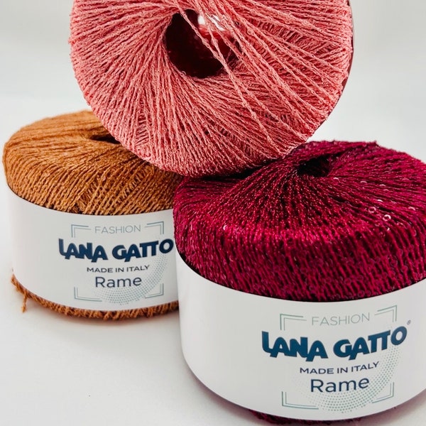 PAILLETTES Sequin Sparkling Knitting Italian Yarn MICRO Paillettes Yarn Fashion RAME Lana Gatto Great for Hand Knitting 25g/112m (123 yrds)