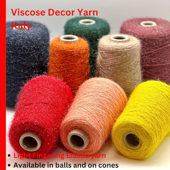 GRASS Viscose Yarn, NICOLE, Italian Fur Yarn, Great for Decor, Available on Cone and in Balls, 400m/100g (437y/3.52oz)