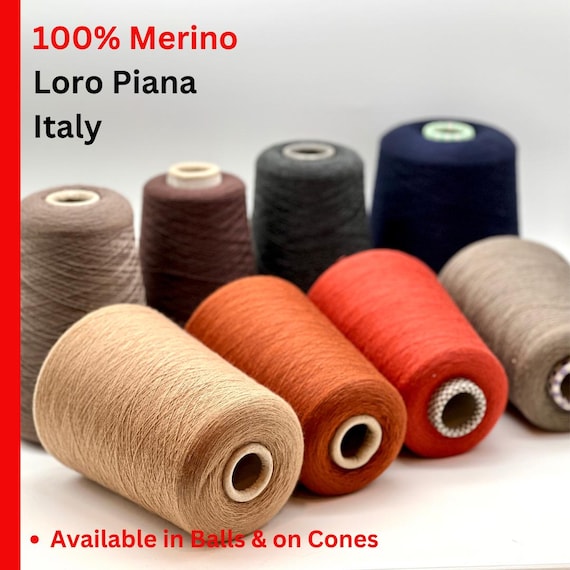 Merino Yarn, WISH, Premium Italian Yarn by Loro Piana, Available in Balls and on Cones, Lace Weight,  In 2 STRANDS, 1500m/100g (1640y)