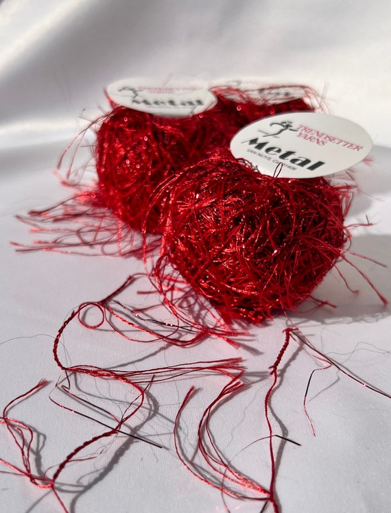 Metallic Fancy Fur Eyelash and Pom Pom Knitting Italian Yarn, For Knitting and Craft Projects, 20g/67m (0.71oz/220ft)