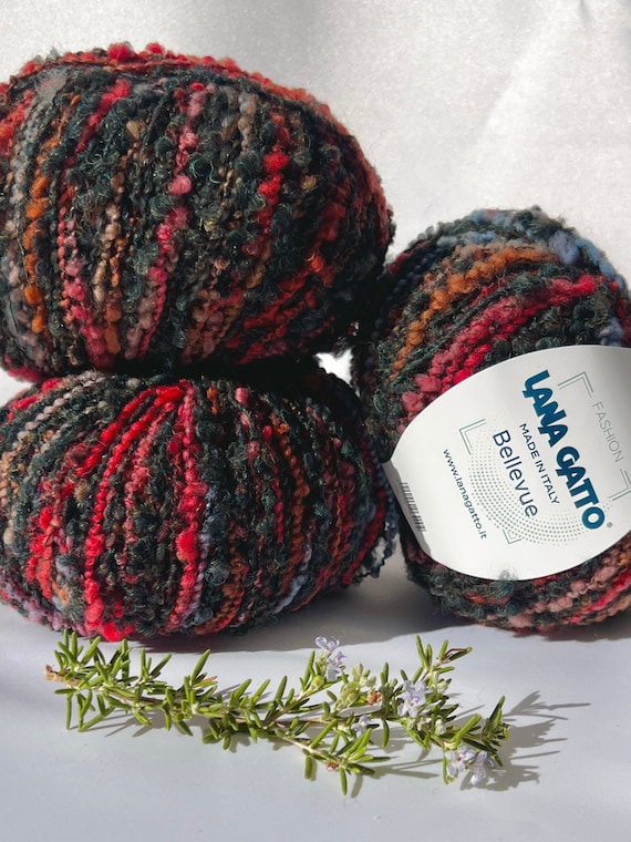 Boucle Knitting Yarn, Alpaca Wool Bulky Knitting Yarn, Bellevue Yarn, Italian Yarn, Hand Knitting Yarn, 50g/125m, Custom Knit