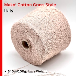 Fantasy Cotton Blend Yarn, MISTRAL, Premium Fancy Italian Yarn by Lanificio Dell&#39;Olivo, Available in Balls or Cones, Lace Weight, 640m/100g