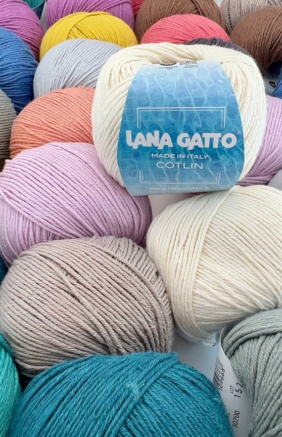 Cotton 80 Linen 20 Yarn, COTLIN, Cotton Flax Yarn, Lana Gatto, Italian Yarn, Tshirt yarn, Machine and Hand Knitting, DK Yarn, 50g/115m