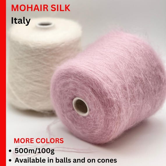 Silk Mohair Yarn, MOHAIRSILK 5000, Luxury Collection by RiGo, Italy, Available on Cone or in Balls, Lace Yarn, 500m/100g