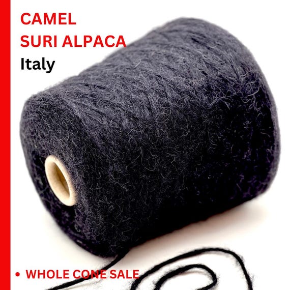 CAMEL SURI Alpaca Yarn, Premium Italian Yarn By Filati Naturali, WHOLE Cone Sale, Dk Weight, 220m/100g
