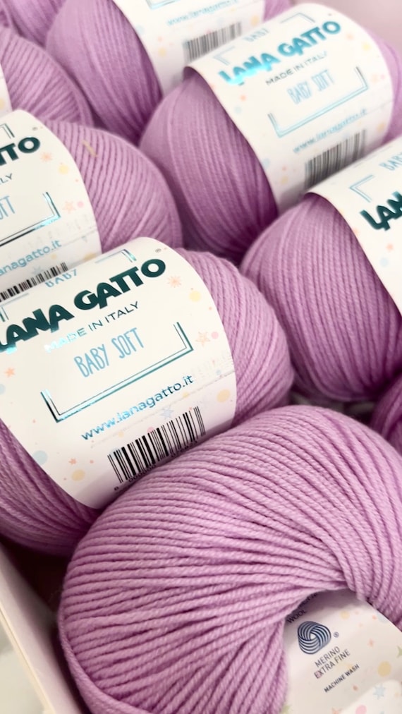 BABY Soft Yarn, Tshirt Yarn, 100% Merino, Lana Gatto, Italian Yarn, Crochet Yarn, Aloe Vera Yarn, Summer Yarn, Hypoallergic Yarn, 50g/170m