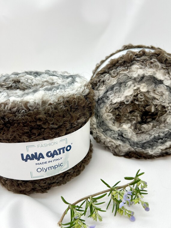 Ombre Yarn, Boucle Knitting Yarn, Hand-dyed Yarn, Gradient Knitting Yarn, Olympic, Lana Gatto, Fashion Collection, Italian Yarn, 150g/165m